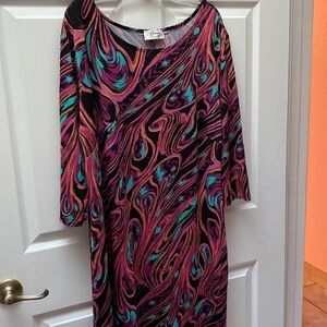 Y womens DJ Summers casual stretch 3/4 sleeve plus size dress 3X